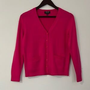 Pink Lord & Taylor Merino Wool Cardigan